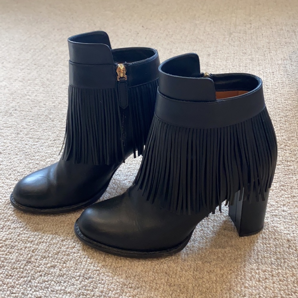 Valentino Fringe Ankle Boots
